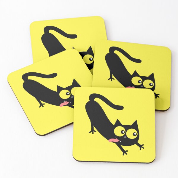 Item preview, Funny Stretching Black Cat designed and sold by Seven Design.