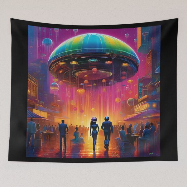 Item preview, Alien Worlds – Surreal Sci-Fi Cyberpunk City 9 designed and sold by Benito Del Ray.