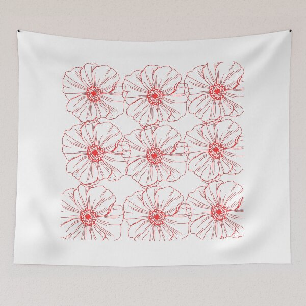 Item preview, red and white poppy print designed and sold by HofD.