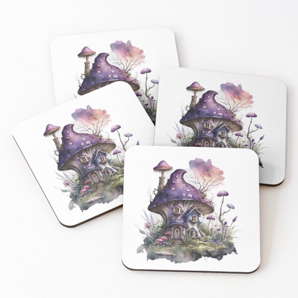 Item preview, Mushroom Fairy House, Watercolor Fantasy Art designed and sold by Noa-designs.