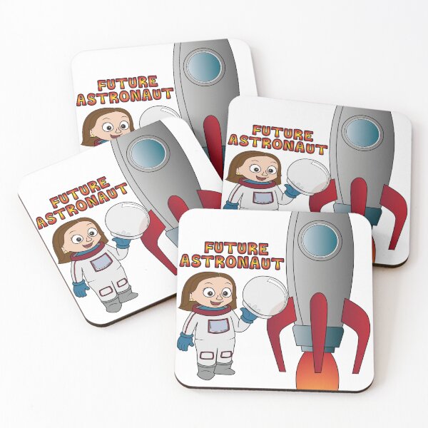 Item preview, 'Future Astronaut' girl with Rocket (Brunette) designed and sold by ThingsByNin.