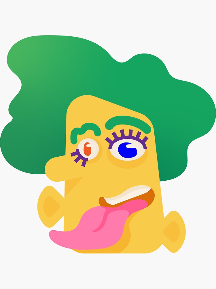 Thumbnail 3 of 3, Sticker, Green-Haired Guy designed and sold by oneilldesign.