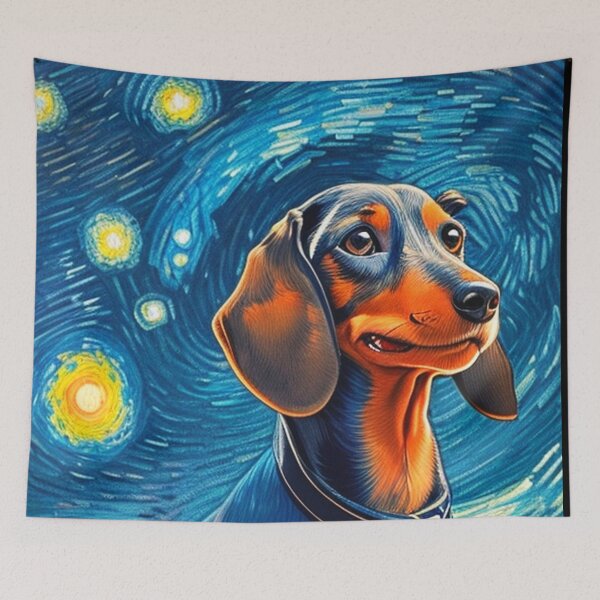 Item preview, Van gogh Starry Night Dachshund  designed and sold by Vangoholic.
