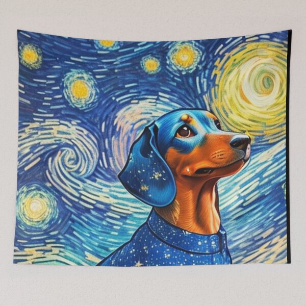 Item preview, Van gogh Starry Night Dachshund  designed and sold by Vangoholic.