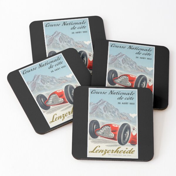 Item preview, LENZERHEIDE Graubunden Alpine Valley SWITZERLAND 1951 Vintage Car Racing Poster Art by Gygax designed and sold by AllineWiseman.