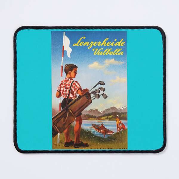 Item preview, LENZERHEIDE VALBELLA Switzerland for Golf 1950 Vintage Travel Wall Art by Fran Gygax designed and sold by AllineWiseman.