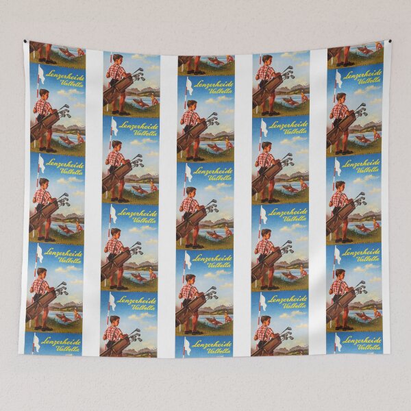 Item preview, LENZERHEIDE VALBELLA Switzerland for Golf 1950 Vintage Travel Wall Art by Fran Gygax designed and sold by AllineWiseman.