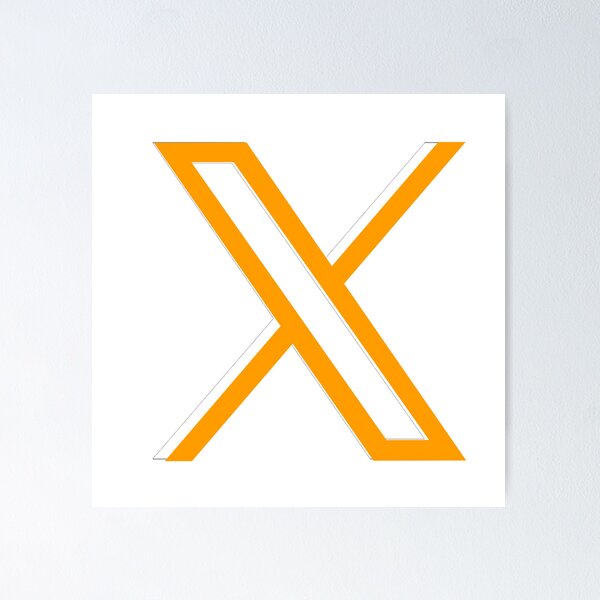 x.com white new logo, (old twitter) Sticker for Sale by LEOEXPRESS