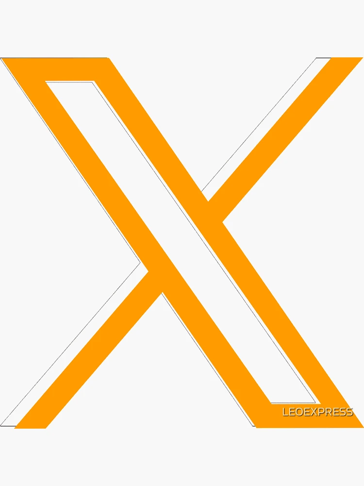 x.com orange new logo, (old twitter) | Sticker