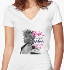 Pink - beautiful trauma worldtour 2018 Women's Fitted V-Neck T-Shirt