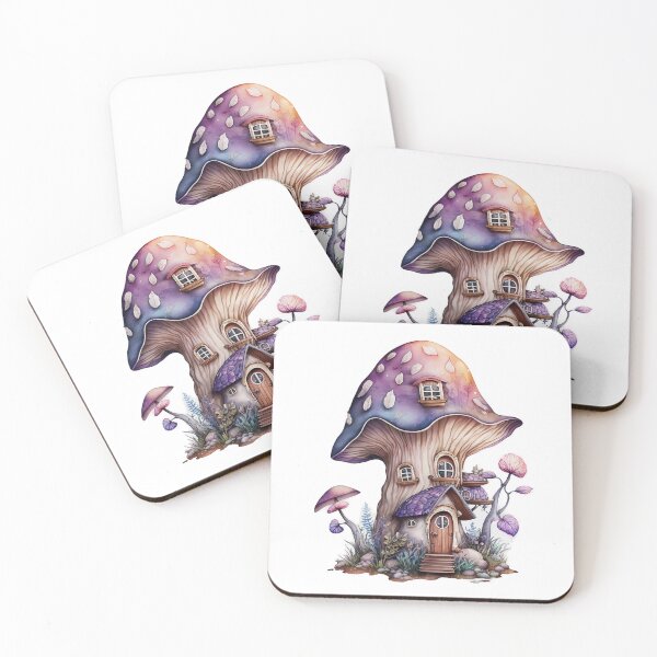 Item preview, Mushroom Fairy House, Watercolor Fantasy Art designed and sold by Noa-designs.