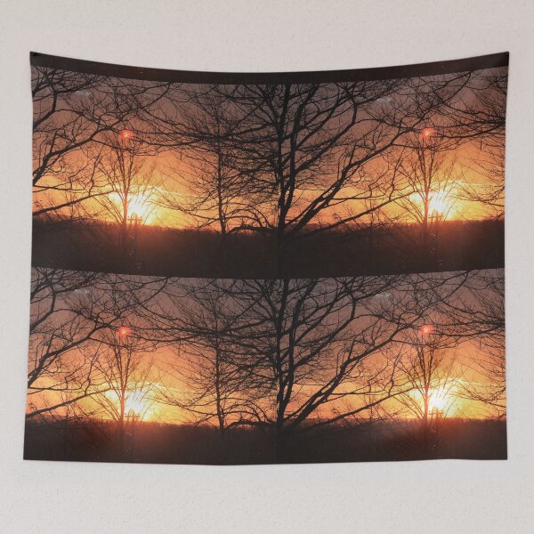 Item preview, Beautiful sunrise through woods designed and sold by naturematters.