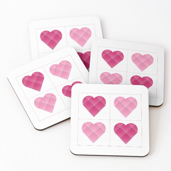 Item preview, Red and Pink Checkered Hearts, Cubed Together designed and sold by AASparksDesigns.