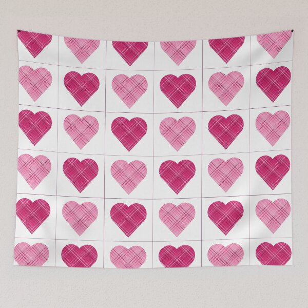 Item preview, Red and Pink Checkered Hearts, Cubed Together designed and sold by AASparksDesigns.