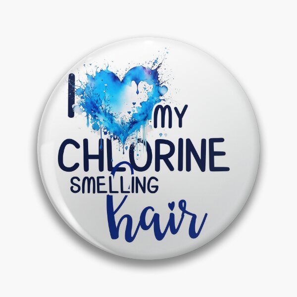 Item preview, I love my chlorine smelling hair, watercolor blue heart splash designed and sold by EmeraldeaArt.