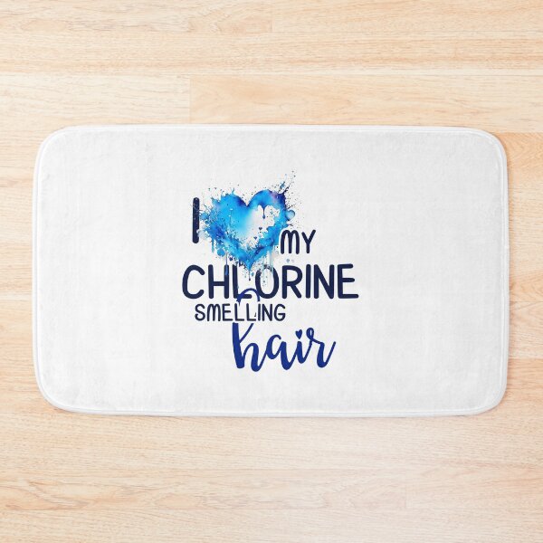 Item preview, I love my chlorine smelling hair, watercolor blue heart splash designed and sold by EmeraldeaArt.