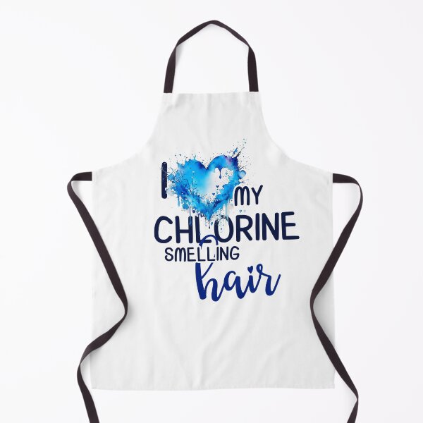 Item preview, I love my chlorine smelling hair, watercolor blue heart splash designed and sold by EmeraldeaArt.