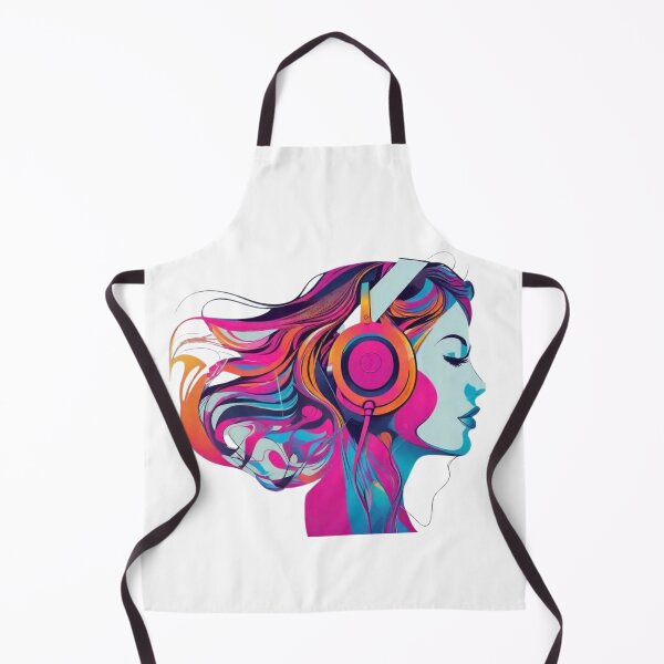 Item preview, Abstract outline of a woman with headphones listening to music tee shirt pink designed and sold by PodXDesigns.