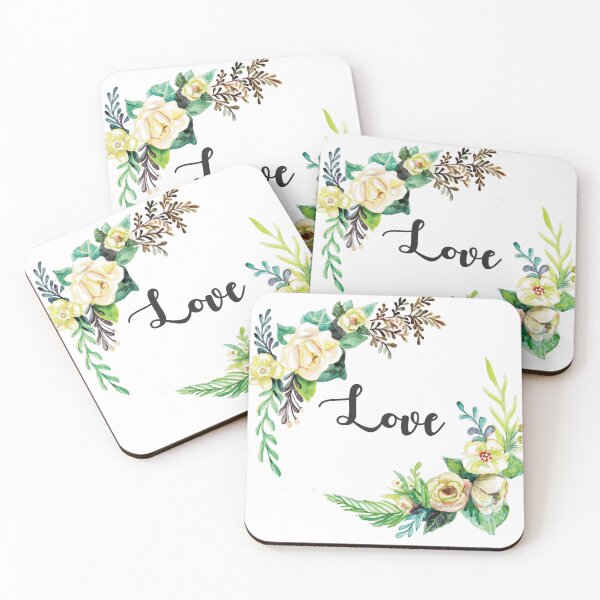 Item preview, Watercolor Wreath Love Bright Flowers with Leaves designed and sold by colorfulglee.
