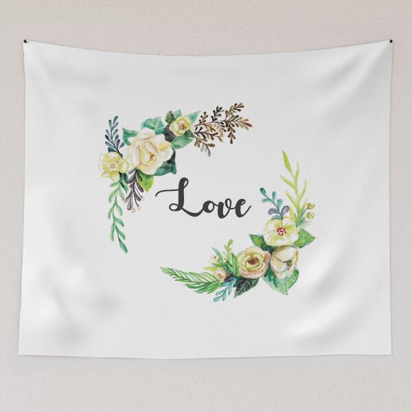 Item preview, Watercolor Wreath Love Bright Flowers with Leaves designed and sold by colorfulglee.