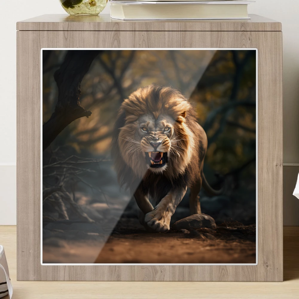 Sticker mural animal sauvage lion coloré - TenStickers