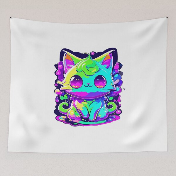 Item preview, Cat Slime Art - Whimsical Feline Playtime with Colorful Slime Creations! designed and sold by Watchara Aekcheen.