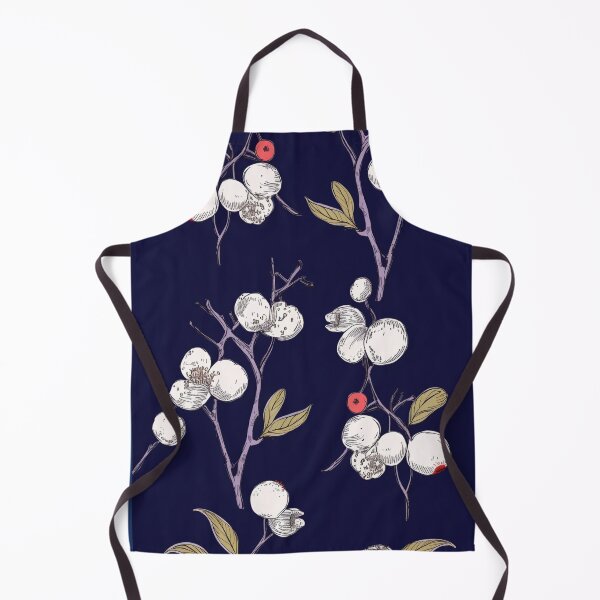 Item preview, White berry on navy blue background – FRUITS PATTERN 01 designed and sold by MadamPaperHazel.