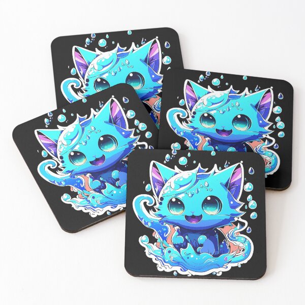 Item preview, Cat Slime Art (Blue Ver.)- Whimsical Feline Playtime with Colorful Slime Creations! designed and sold by Watchara Aekcheen.