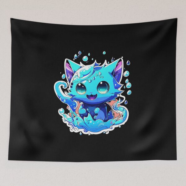Item preview, Cat Slime Art (Blue Ver.)- Whimsical Feline Playtime with Colorful Slime Creations! designed and sold by Watchara Aekcheen.