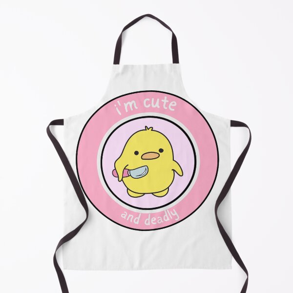 Item preview, i'm cute and deadly - cartoon duckling holding knife designed and sold by darianedesigns.