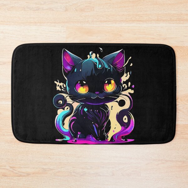 Item preview, Cat Slime Art (Black Ver.)- Whimsical Feline Playtime with Colorful Slime Creations! designed and sold by Watchara Aekcheen.