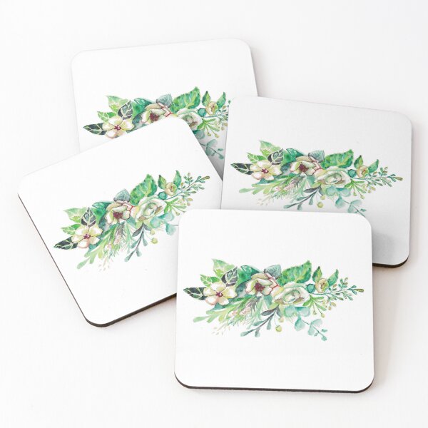 Item preview, Watercolor Bright Flowers with Leaves designed and sold by colorfulglee.