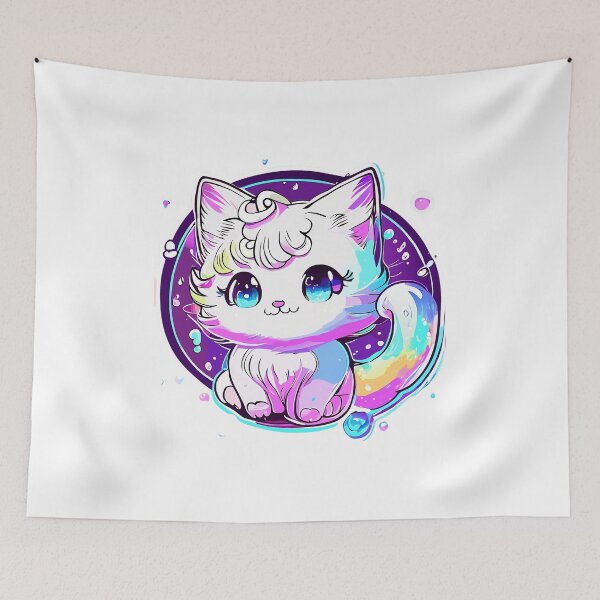Item preview, Cat Slime Art (White Ver.)- Whimsical Feline Playtime with Colorful Slime Creations! designed and sold by Watchara Aekcheen.