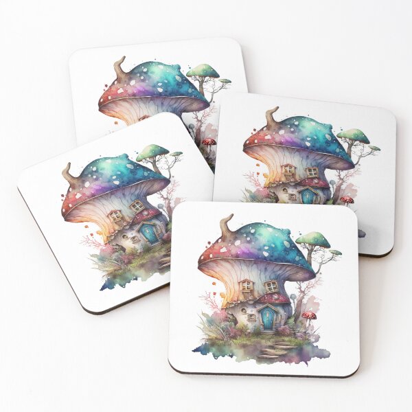 Item preview, Mushroom Fairy House, Watercolor Fantasy Art designed and sold by Noa-designs.