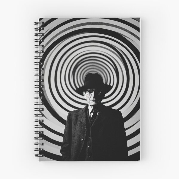 Artikelvorschau, Hypnotischer Mystiker - William S. Burroughs Monochrome Op Art entworfen und verkauft von Mystikos Art.