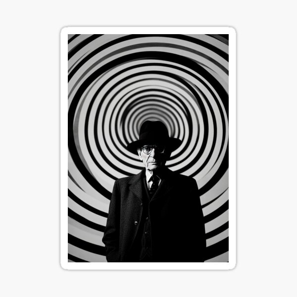 Item preview, Hypnotic Mystic - William S. Burroughs Monochrome Op Art designed and sold by Mystikos Art.