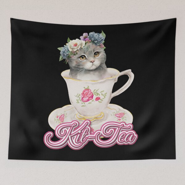 Item preview, Kit-Tea Cute Kitty Cat in a Tea Cup designed and sold by Paula Helit.