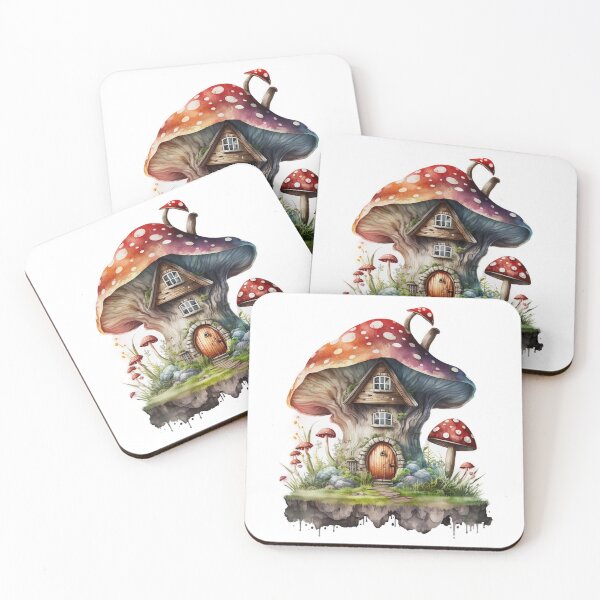 Item preview, Mushroom Fairy House, Watercolor Fantasy Art designed and sold by Noa-designs.