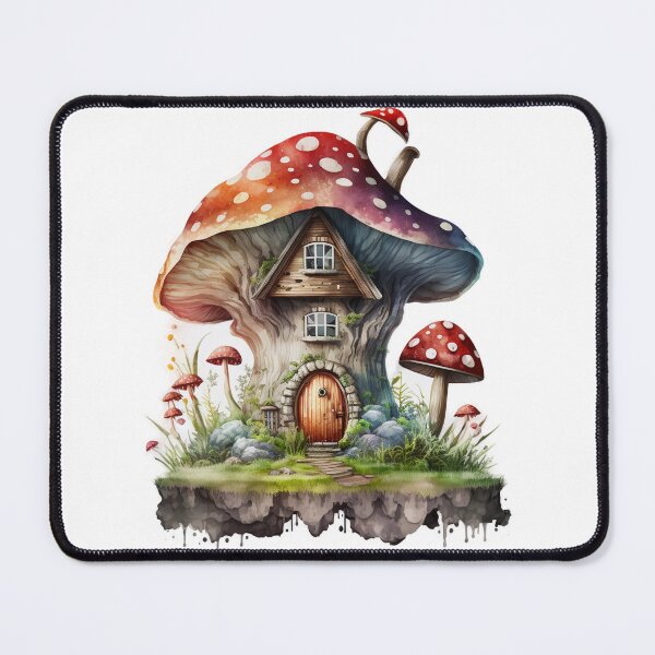 Item preview, Mushroom Fairy House, Watercolor Fantasy Art designed and sold by Noa-designs.