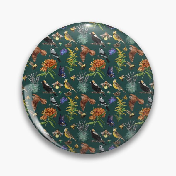 Item preview, Native Grassland Species, Birds, Pollinator Insects, Grasses and Flowers - DARK designed and sold by Nick Garnhart.