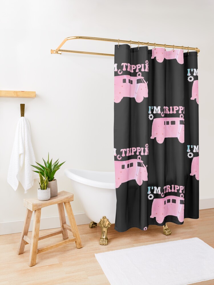 Disover Pink Road Trip  Shower Curtain