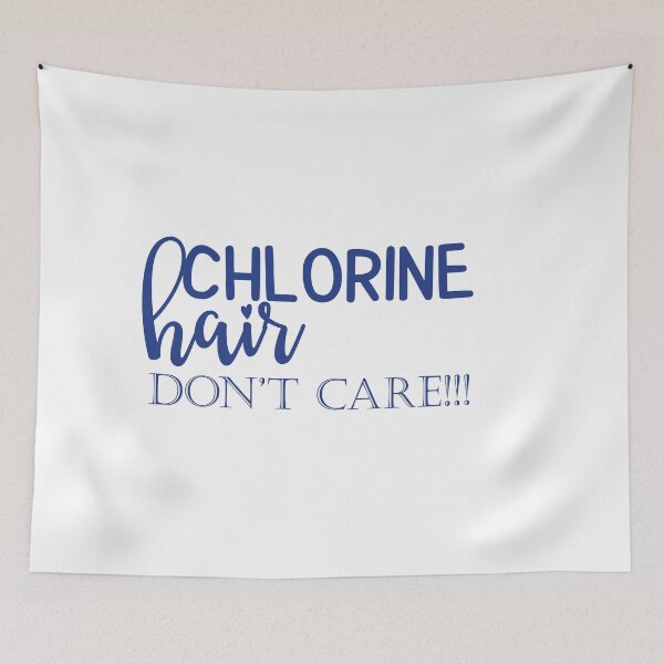 Item preview, chlorine hair dont care - simple blue text design designed and sold by EmeraldeaArt.