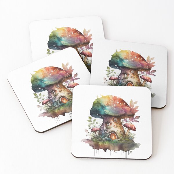 Item preview, Mushroom Fairy House, Watercolor Fantasy Art designed and sold by Noa-designs.