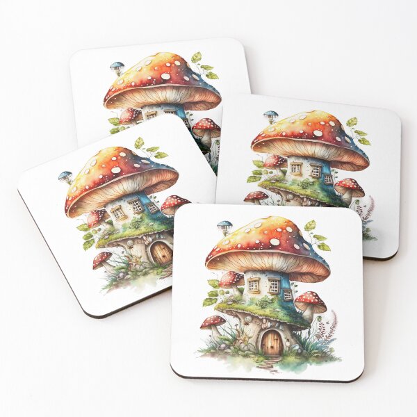 Item preview, Mushroom Fairy House, Watercolor Fantasy Art designed and sold by Noa-designs.
