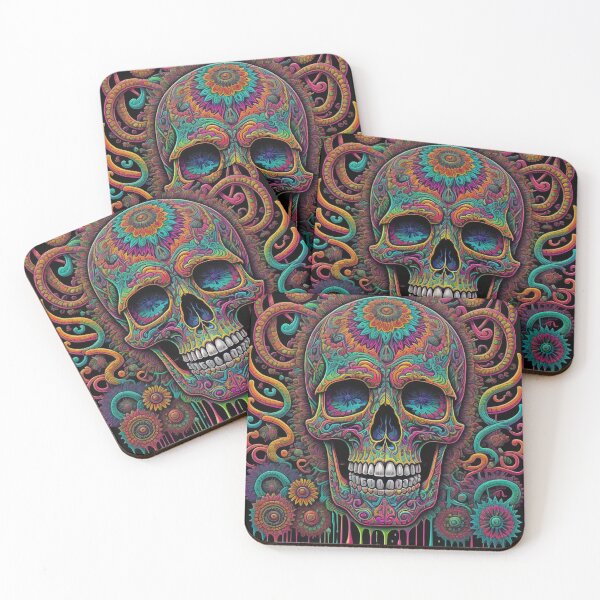 Item preview, Psychedelic Skull designed and sold by ClumsyFatPanda.