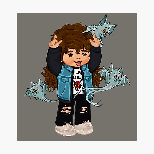 Stranger Things, Eddie Munson - 80's cartoon style! Photographic Print