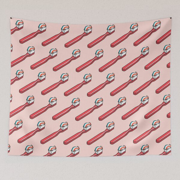 Item preview, toothbrushes - red on pink designed and sold by littlearrow.
