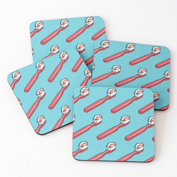 Item preview, toothbrushes - red on blue designed and sold by littlearrow.