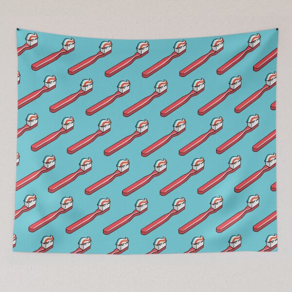 Item preview, toothbrushes - red on blue designed and sold by littlearrow.