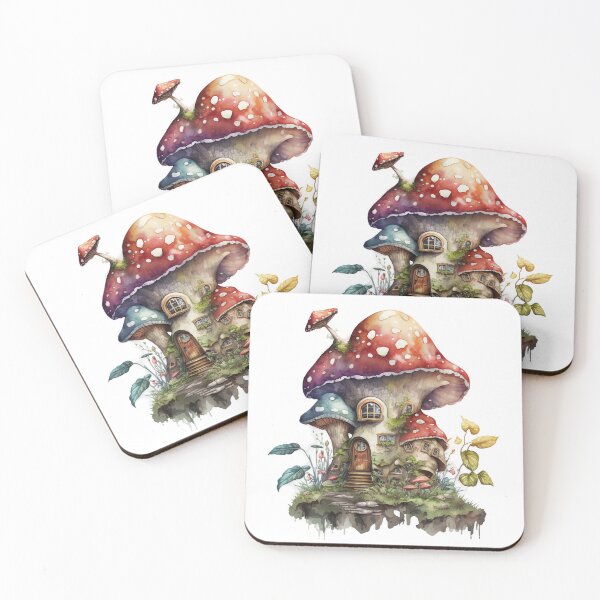 Item preview, Mushroom Fairy House, Watercolor Fantasy Art designed and sold by Noa-designs.